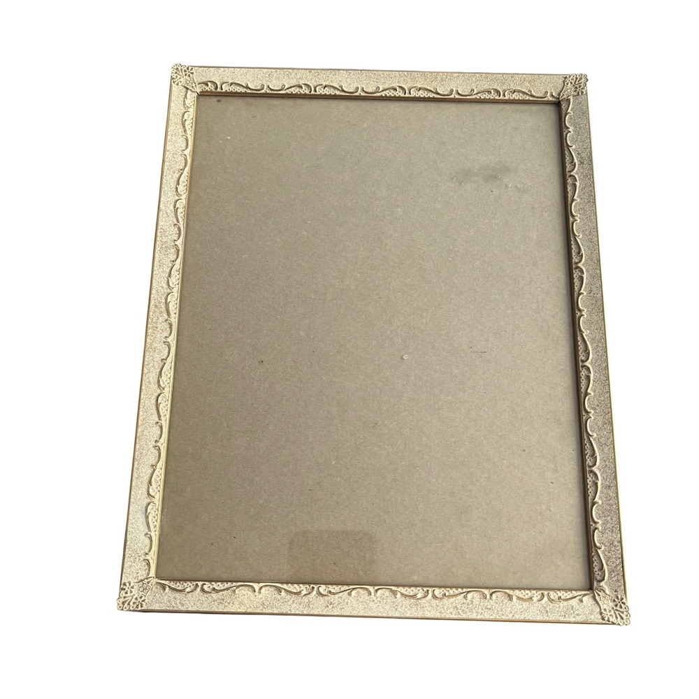 Picture Frame Hollywood Regency Gold Whitewashed Metal Vintage Granny Chic Retro